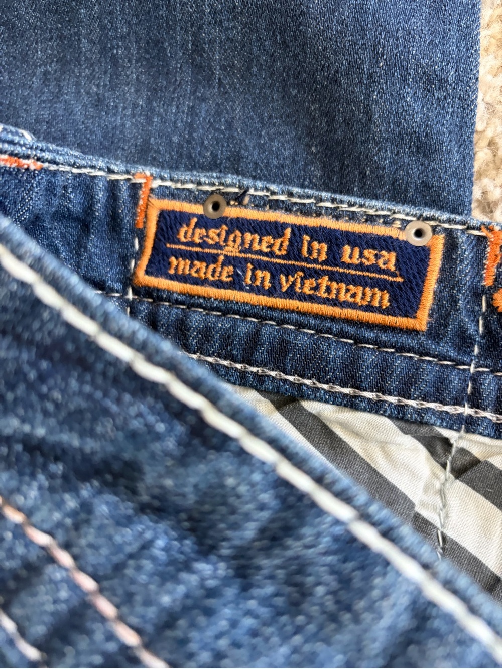 Rock Revival Men’s Indigo Blue Embroidered Back Pocket Straight Jeans Sz 38 - Picture 7 of 13